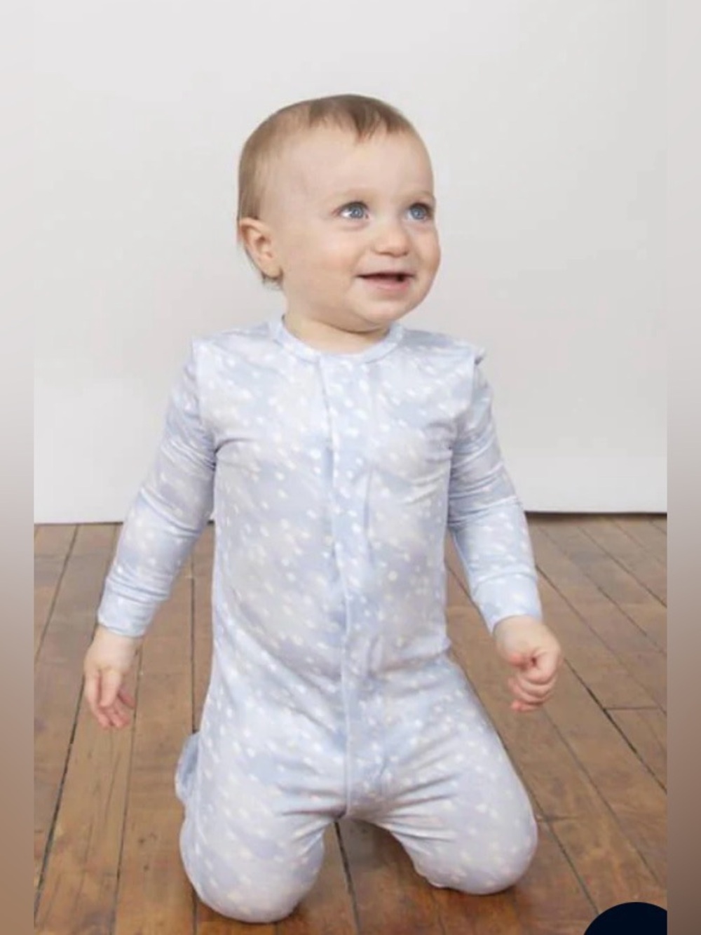 MAGNETIC ME Blue Doeskin Modal Magnetic Footie- 3-6M - Picture 2 of 5